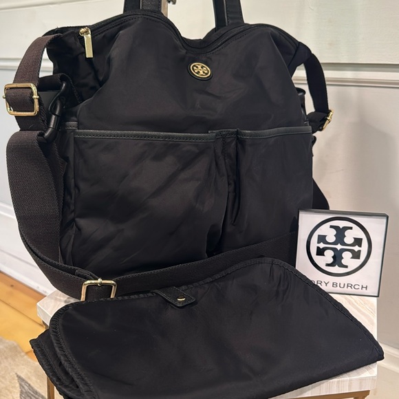 Tory Burch Bag Baby Diaper Work Travel Large Nylon Black Bag - Picture 1 of 17